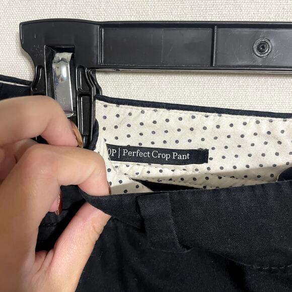 Talbots Perfect Crop Pants Black Mid Rise Slim Leg Cotton Trousers - Size 10p - Picture 5 of 10